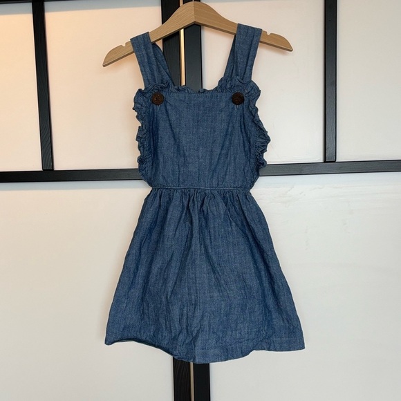Sage & Lilly Pinafore chambray overalls style dress. Size 3T - Picture 2 of 8